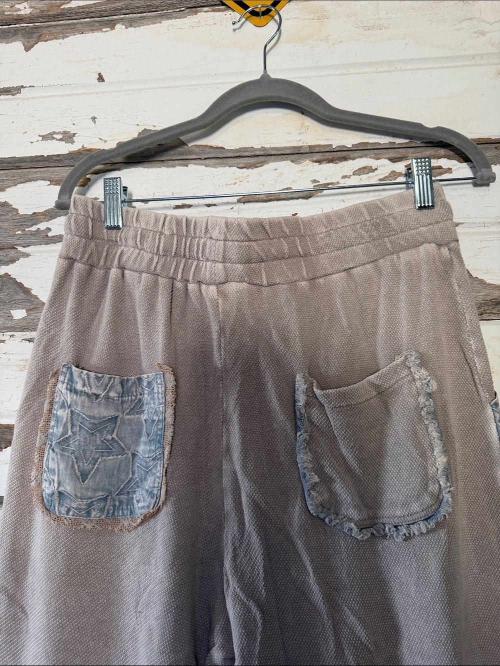 Easel Boho Wide Leg Pants and shirt in Faded Taupe with Patch Pocket new - Picture 15 of 15
